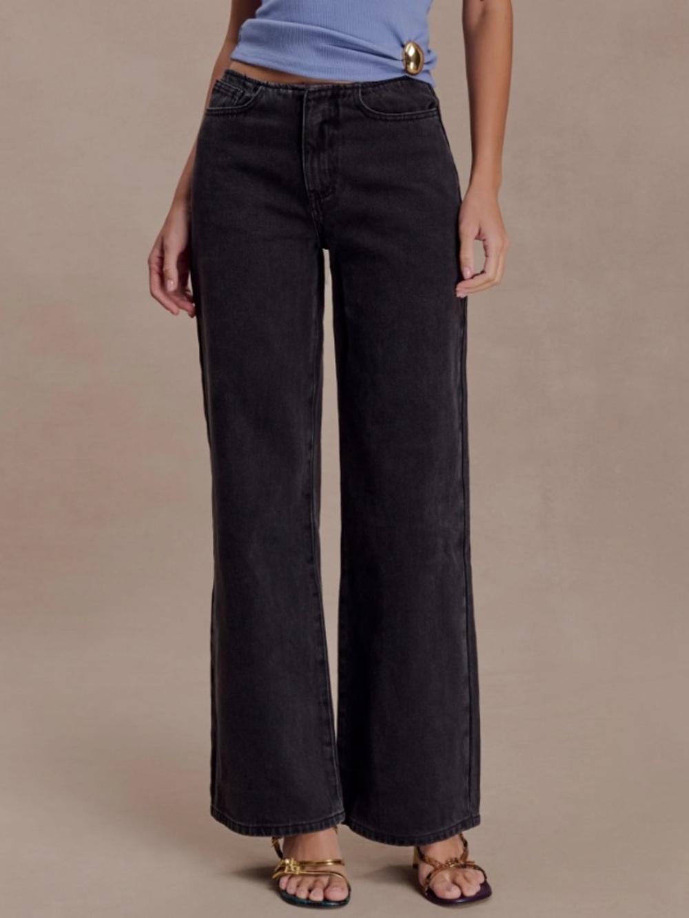 Meshki Low Rise Denim Jeans Grey Wash